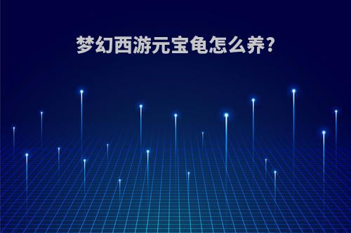 梦幻西游元宝龟怎么养?