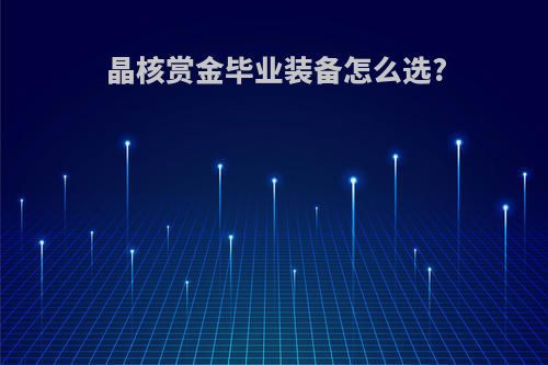 晶核赏金毕业装备怎么选?