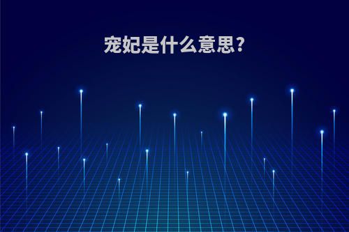 宠妃是什么意思?