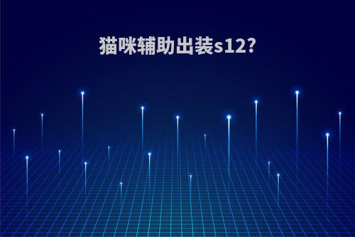 猫咪辅助出装s12?