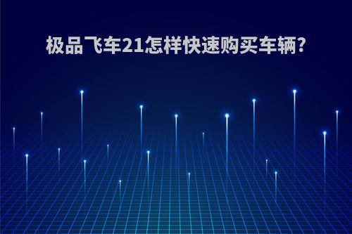极品飞车21怎样快速购买车辆?