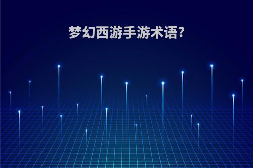 梦幻西游手游术语?