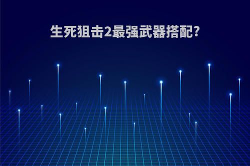 生死狙击2最强武器搭配?