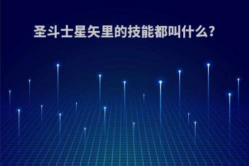 圣斗士星矢里的技能都叫什么?