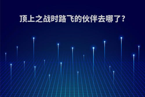顶上之战时路飞的伙伴去哪了?