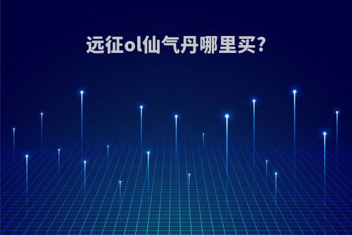 远征ol仙气丹哪里买?