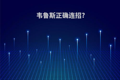韦鲁斯正确连招?