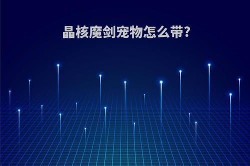 晶核魔剑宠物怎么带?