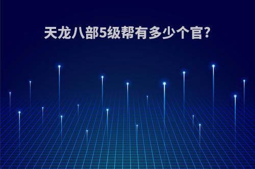 天龙八部5级帮有多少个官?