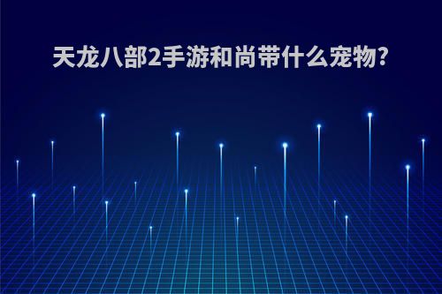 天龙八部2手游和尚带什么宠物?