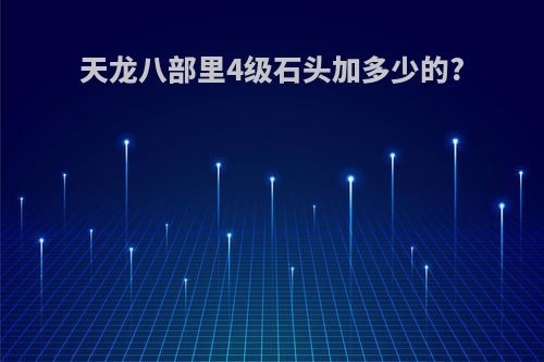 天龙八部里4级石头加多少的?