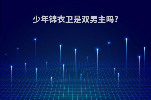 少年锦衣卫是双男主吗?
