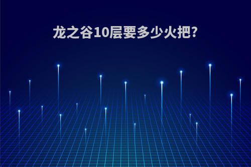 龙之谷10层要多少火把?