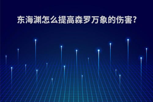 东海渊怎么提高森罗万象的伤害?