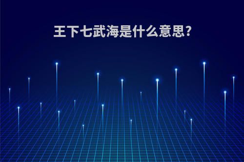王下七武海是什么意思?