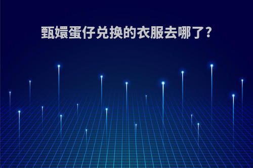 甄嬛蛋仔兑换的衣服去哪了?