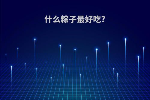 什么粽子最好吃?