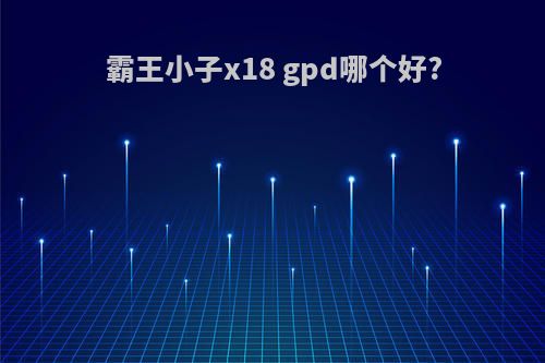霸王小子x18 gpd哪个好?