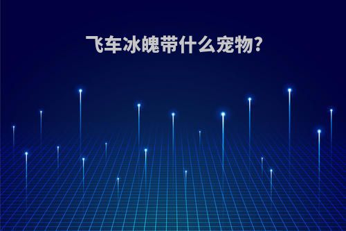 飞车冰魄带什么宠物?
