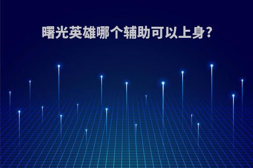 曙光英雄哪个辅助可以上身?