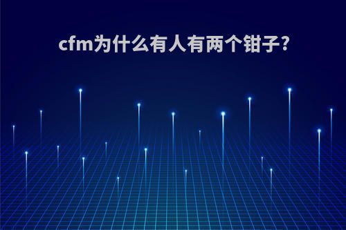 cfm为什么有人有两个钳子?