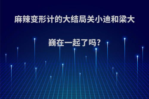麻辣变形计的大结局关小迪和梁大巍在一起了吗?