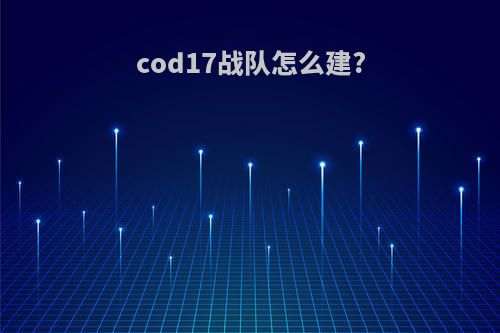cod17战队怎么建?
