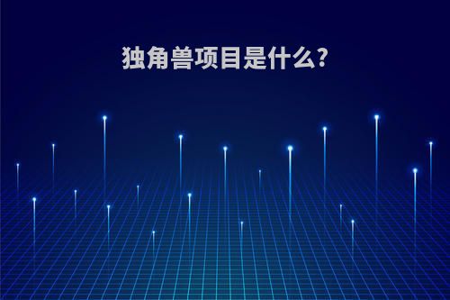 独角兽项目是什么?