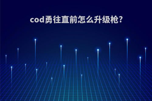 cod勇往直前怎么升级枪?