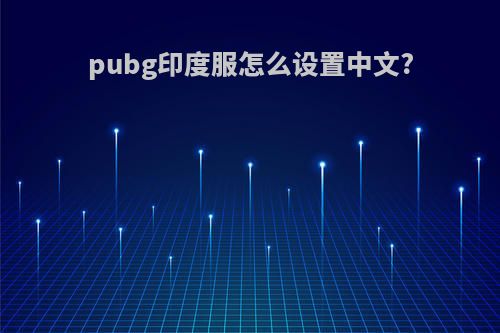 pubg印度服怎么设置中文?