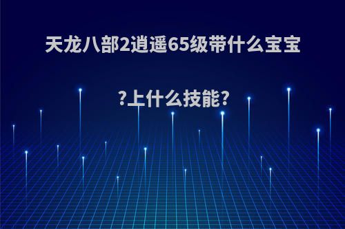 天龙八部2逍遥65级带什么宝宝?上什么技能?