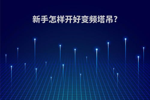 新手怎样开好变频塔吊?