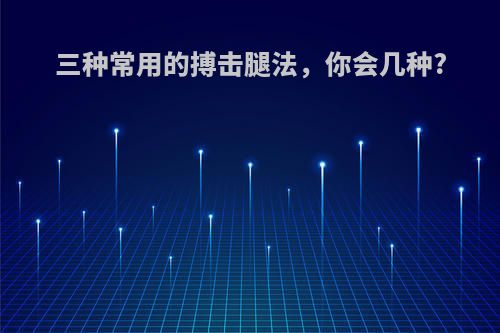 三种常用的搏击腿法，你会几种?