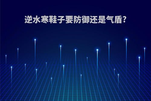 逆水寒鞋子要防御还是气盾?
