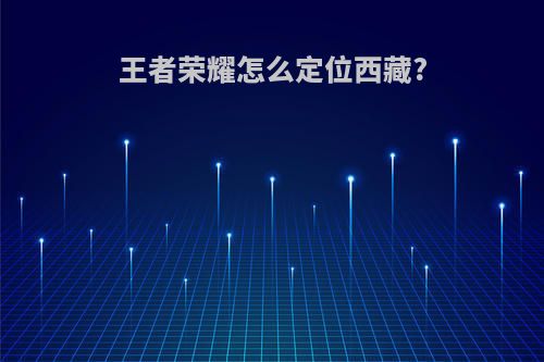王者荣耀怎么定位西藏?
