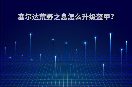 塞尔达荒野之息怎么升级盔甲?