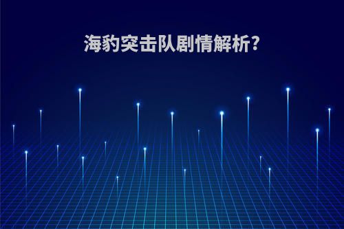 海豹突击队剧情解析?