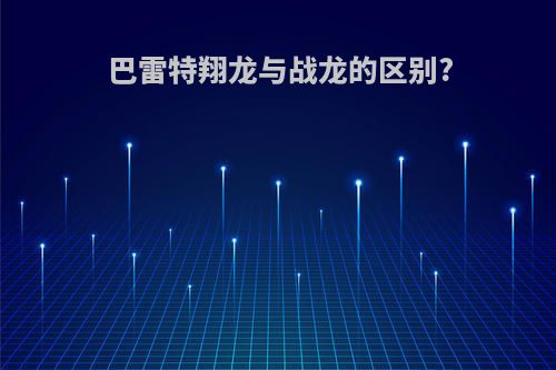 巴雷特翔龙与战龙的区别?
