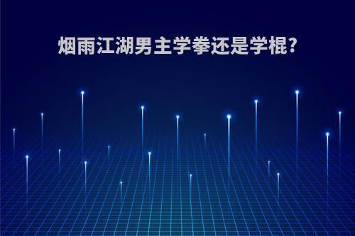 烟雨江湖男主学拳还是学棍?