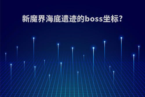 新魔界海底遗迹的boss坐标?