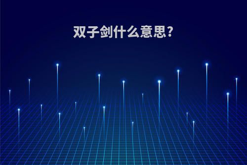 双子剑什么意思?