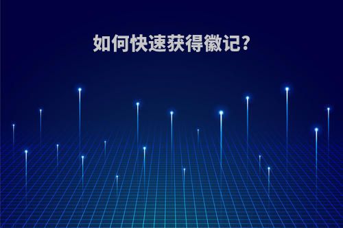 如何快速获得徽记?
