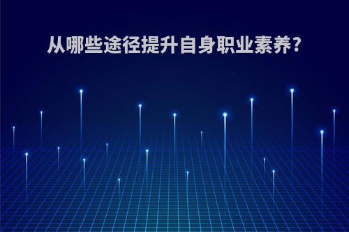 从哪些途径提升自身职业素养?