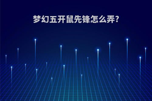 梦幻五开鼠先锋怎么弄?
