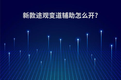 新款途观变道辅助怎么开?