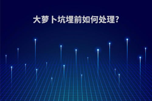 大萝卜坑埋前如何处理?