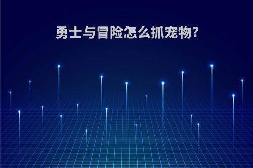 勇士与冒险怎么抓宠物?