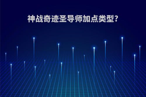 神战奇迹圣导师加点类型?
