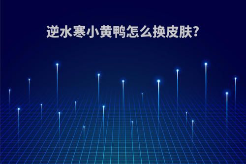 逆水寒小黄鸭怎么换皮肤?