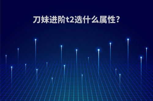 刀妹进阶t2选什么属性?